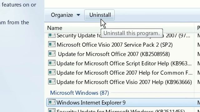 ZoomText Tech Support Tip #15 - Uninstalling Internet Explorer 9 смотреть онлайн