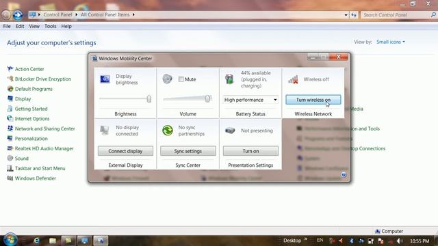 windows mobility center смотреть онлайн