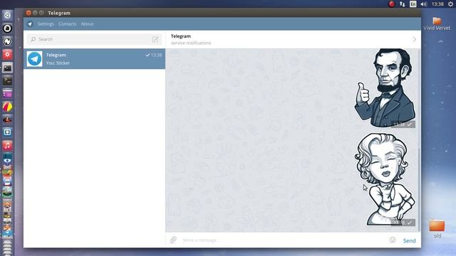 Telegram instant messaging on Ubuntu 15.04 linux смотреть онлайн