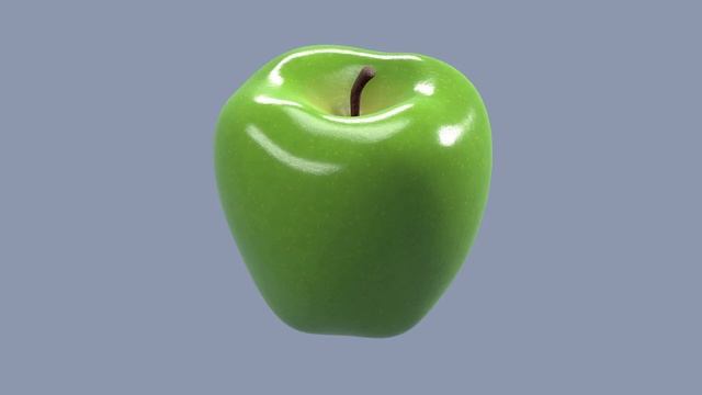 Green Apple 3D Model. Modeled in Blender. смотреть онлайн