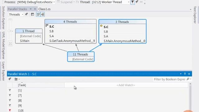 Visual Studio 2012 Parallel Stacks смотреть онлайн