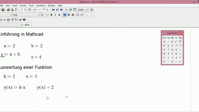 14 02 01 Einführung in Mathcad 15 Auswertung einer Funktion смотреть онлайн
