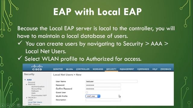 Wireless Networking | WLAN Security - EAP Authentication with Local EAP смотреть онлайн