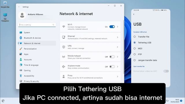 Menjadikan HP Android Sebagai Modem di PC Windows смотреть онлайн