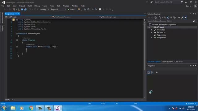 How to create and run C# program using Visual Studio 2015 смотреть онлайн
