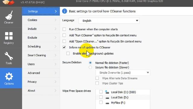 How To Disable Automatic Update in CCleaner смотреть онлайн