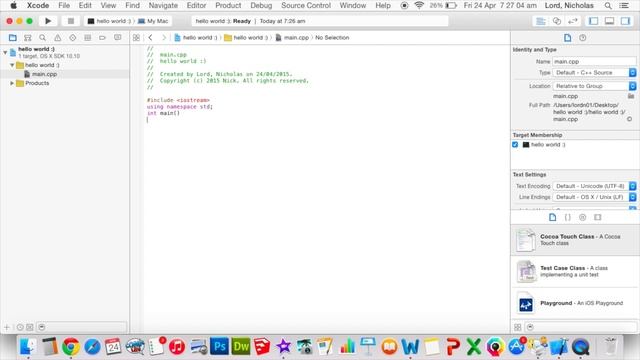 C++ Hello World using Xcode (Mac) смотреть онлайн