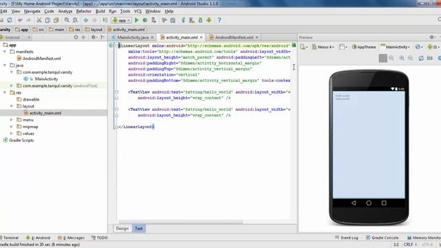 Android studio feature and display hello world bangla смотреть онлайн
