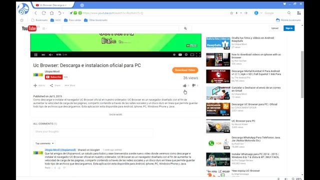 UC BROWSER | Descargar vídeos desde el Ordenador 2017 | Windows 10, 8, 7, Vista, XP, Mac, Linux смотреть онлайн