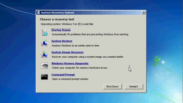 Windows 7 Recovery Options смотреть онлайн