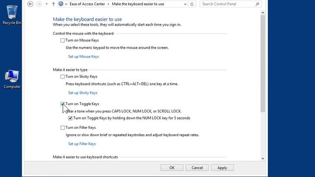 Windows 8.0 Professional - Enable or Disable Toggle Keys смотреть онлайн
