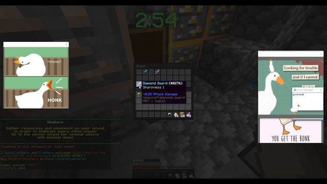Minecraft Skywars, but a GOOSE Hacked My PC... смотреть онлайн
