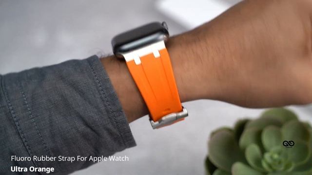 Ultra Orange Fluoro Rubber Strap For Apple Watch 42/44/45mm смотреть онлайн