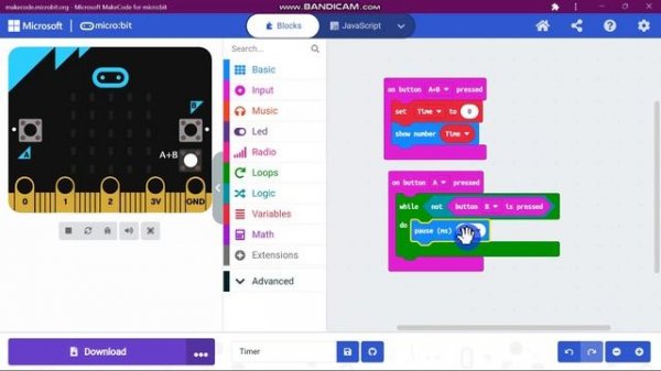 💯How to make a timer in Microbit Software | Sinhala