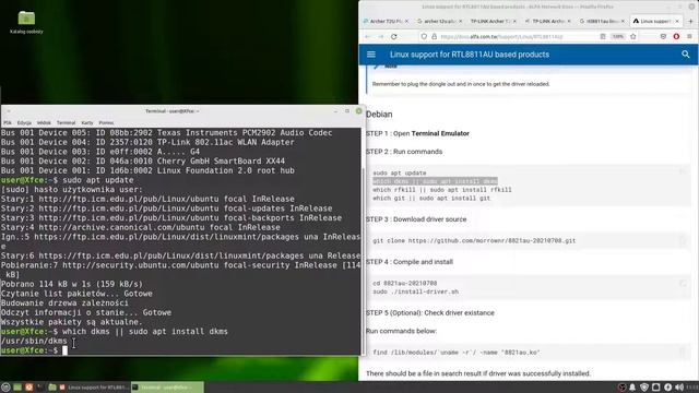 Instalacja Sterowników Tp-link Archer T2U Plus W Linux Mint 20.3