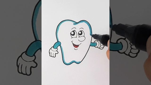 Как нарисовать Зуб раскраска для детей и малышей смотреть онлайн