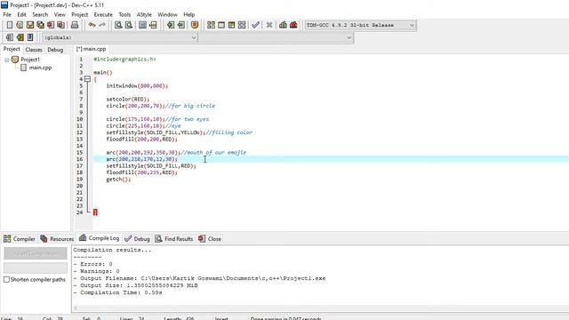 graphic emoji☺️ drawing in c,c++ language in dev c++ смотреть онлайн