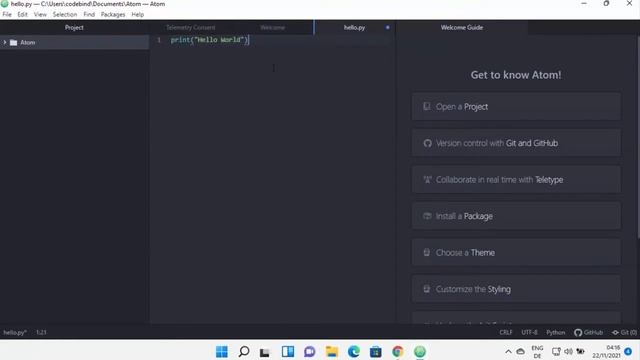 How To Install and Use Atom IDE on Windows 11 HINDI смотреть онлайн