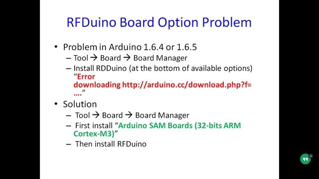 Solution: RFDuino Board Option Problem in Arduino 1.6.4 or 1.6.5 смотреть онлайн