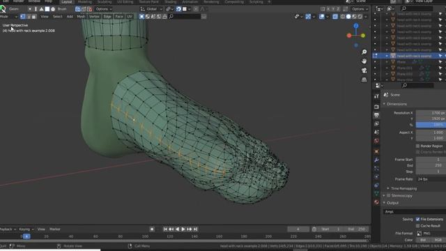 [Blender] Feet Retopology With PolyQuilt Addon