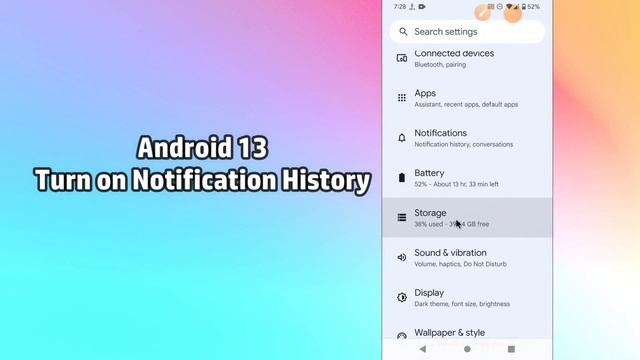 How to Turn on Notification History Android 13 смотреть онлайн
