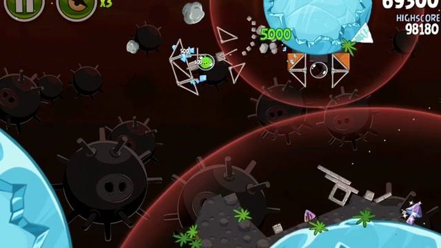 Angry Birds Space - Level D-13 - 3 Stars Walkthrough - Danger Zone смотреть онлайн