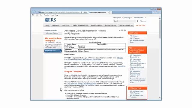 ACA Filer - Test Files - IRS AIR Format смотреть онлайн