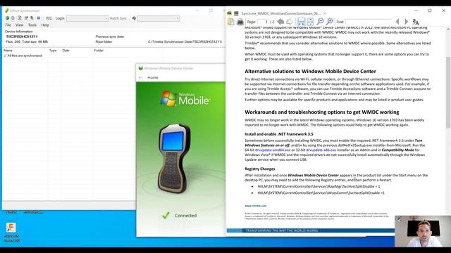 Windows Mobile Device Center and Windows 10 TSC troubleshooting смотреть онлайн