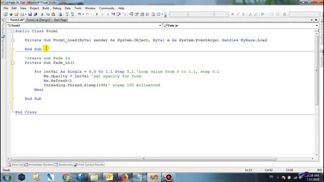 [VB.net] Fade in and fade out animation to load form NOT using timer смотреть онлайн