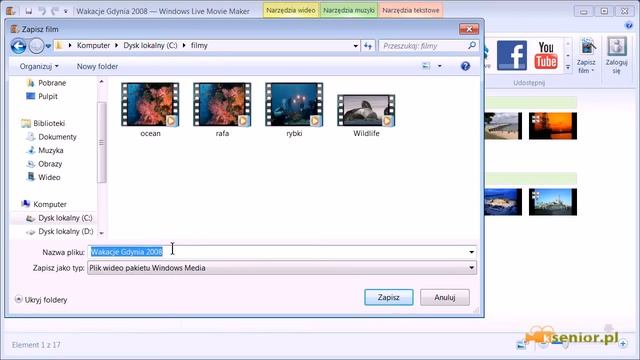 Windows live movie maker - zapisywanie pliku filmowego. смотреть онлайн
