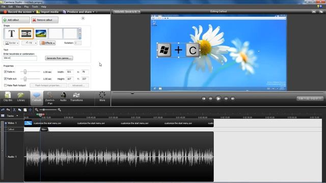 Camtasia Studio Pro Lesson #1 - Add Image or Windows Keys to your project смотреть онлайн