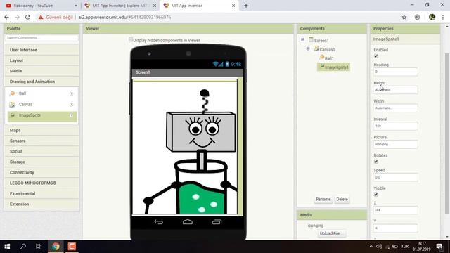 App Inventor -Mini oyun yapımı (drawing and animation) Mobil uygulama geliştirme Türkçe Anlatım смотреть онлайн