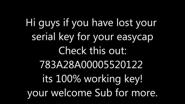 Serial Key for Easycap 100% Working! смотреть онлайн