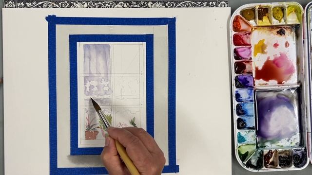 A Window Into Watercolor...Painting Tutorial of a Window, Bricks, and Lace by Jo Ellen Reinhardt смотреть онлайн