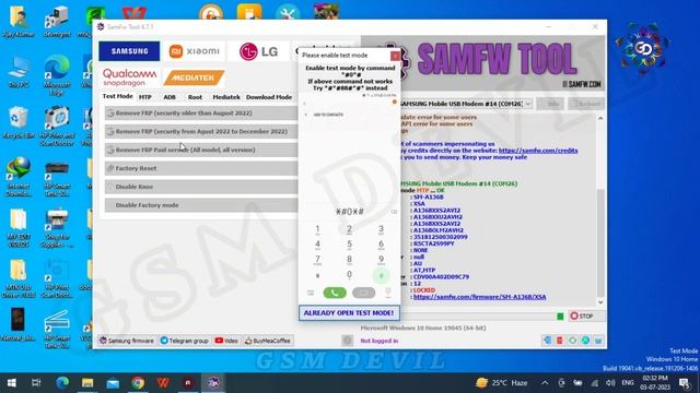 Samsung A13 Frp Bypass/samFw Tool 2023/easy Trick/Android 10,11,12,13 Frp One Click/gsm Devil