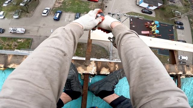 Крыша на балкон последнего 10 этажа в Бутово(Москва)/Установка крыши на балкон/Ремонт крыши балкона смотреть онлайн