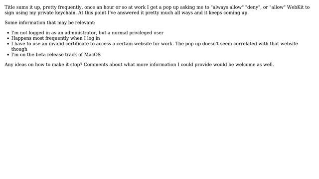 Apple: com.apple.WebKit.Networking continually asking to sign using "privateKey" (2 Solutions!!) смотреть онлайн