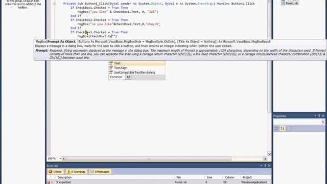 visual basic 2010 - checkbox tutorial -easy смотреть онлайн