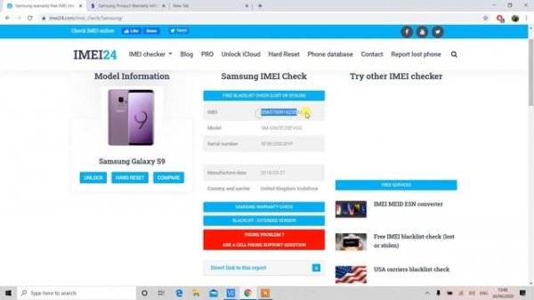 how to check Samsung Smart Phone Warranty with IMEI or Serial Number