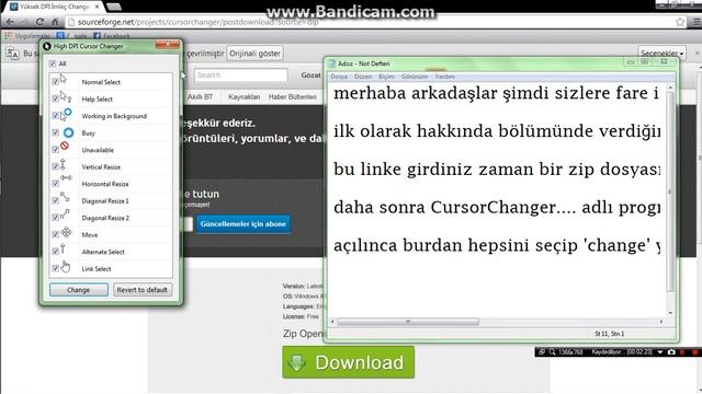 Windows 7/Vista/Xp İçin FARE İMLECİNİ WİNDOWS 8 GİBİ YAPMA смотреть онлайн