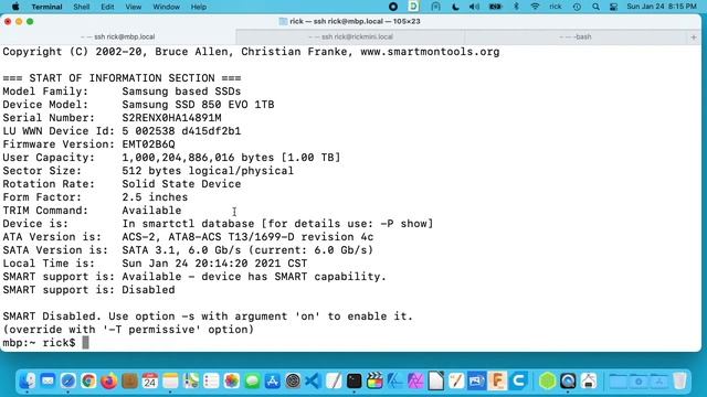 Viewing SSD Stats on Mac using smartmontools (requires MacPorts) смотреть онлайн