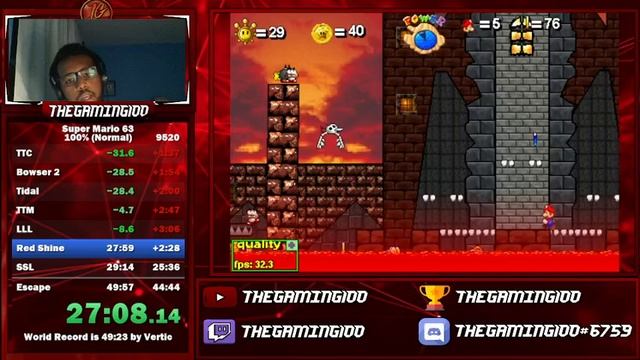 Super Mario 63 - 100% Speedrun in 49:53 смотреть онлайн