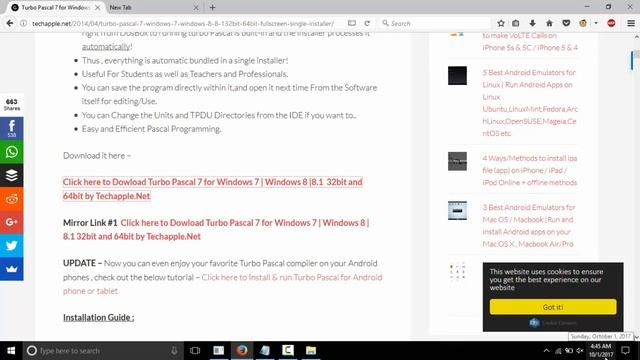 0.1 Free Pascal Tutorial - Install Tubro Pascal смотреть онлайн