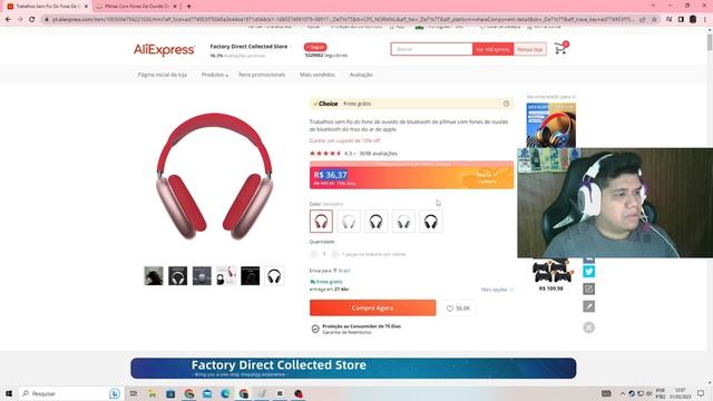 FONE P9MAX - MUITO SEMELHANTE AO AIRPODS MAX - ALIEXPRESS смотреть онлайн