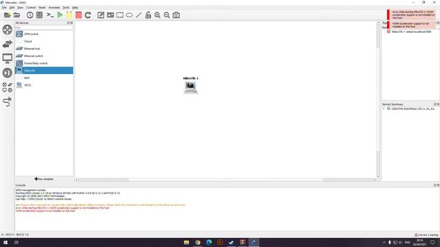 GNS3 RouterOS error | HAXM acceleration support is not installed on this host смотреть онлайн