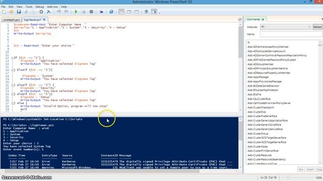 Event Log Viewer -- Powershell смотреть онлайн