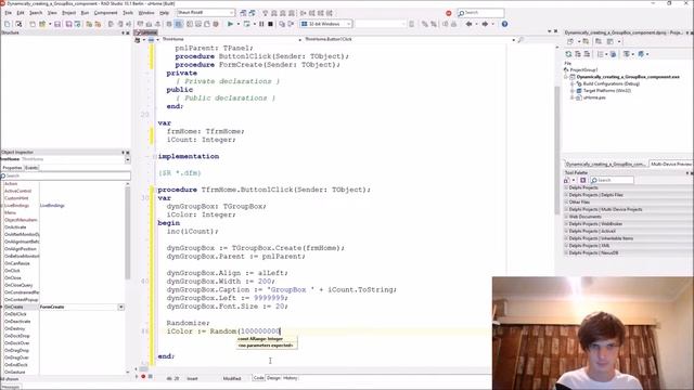Delphi Programming Series. 48.9 - Dynamically creating a GroupBox component смотреть онлайн