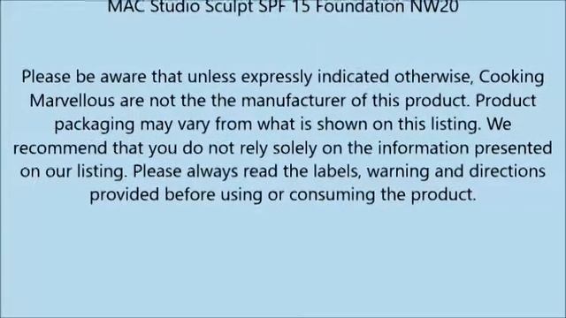 MAC Studio Sculpt SPF 15 Foundation NW20 смотреть онлайн
