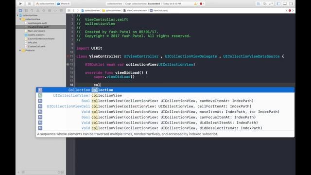 How to use collection view with custom cell (Swift 3 + Xcode 8.2.1) смотреть онлайн