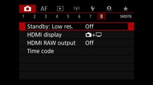 Canon R5 5K ProRes Raw Video Settings via a standard HDMI connection.